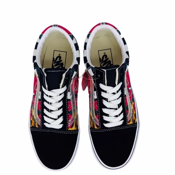 Vans Old Skool Rose Animal Checkerboard Skateboard Sneaker