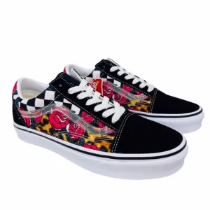 Vans Old Skool Rose Animal Checkerboard Skateboard Sneaker