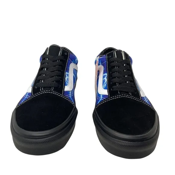Vans Old Skool Skate Shoe Black Lightning Sneakers Blue