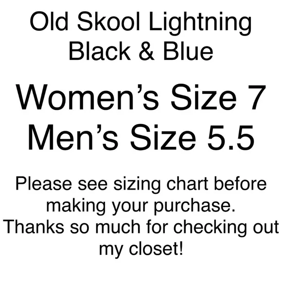 Vans Old Skool Skate Shoe Black Lightning Sneakers Blue