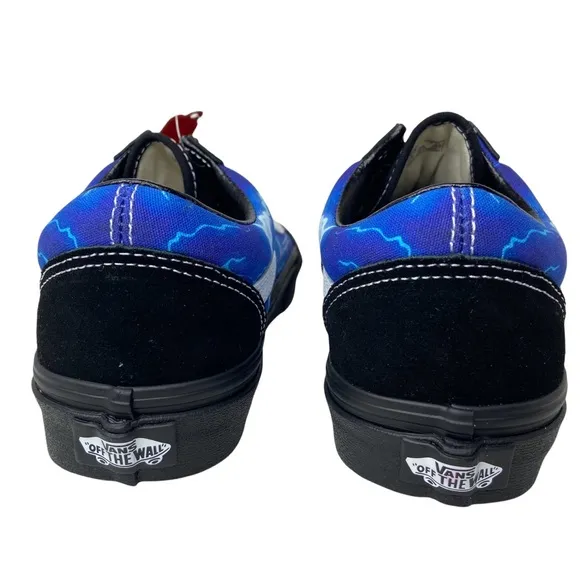 Vans Old Skool Skate Shoe Black Lightning Sneakers Blue