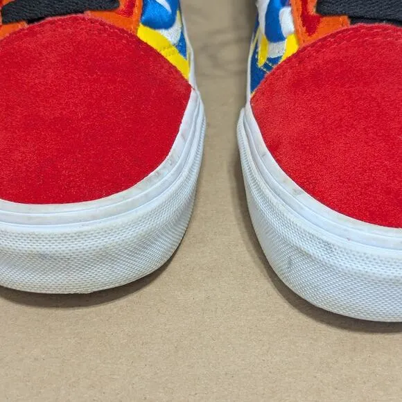 VANS Old Skool Statement Block Skate Shoes Sneakers Low Top Rainbow Womens 8.5.