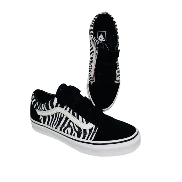 Vans Old Skool Velcro Zebra Print Sneakers Black