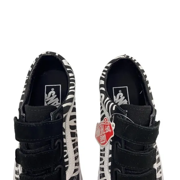 Vans Old Skool Velcro Zebra Print Sneakers Black