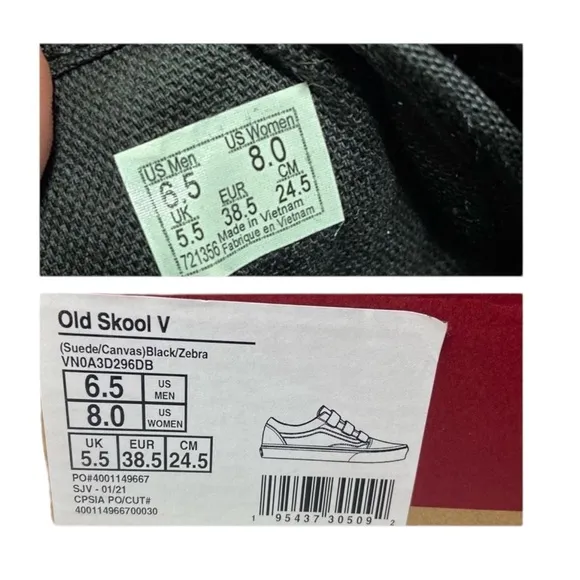 Vans Old Skool Zebra Print Sneakers Black