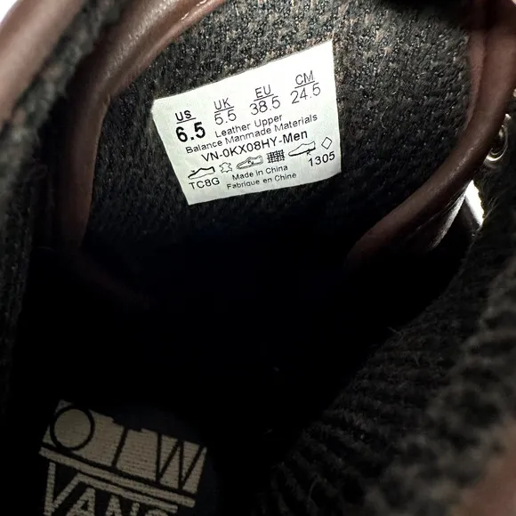 Vans OTW Collection High Top Leather SKATER Brown Shoes Sneakers Men 6.5