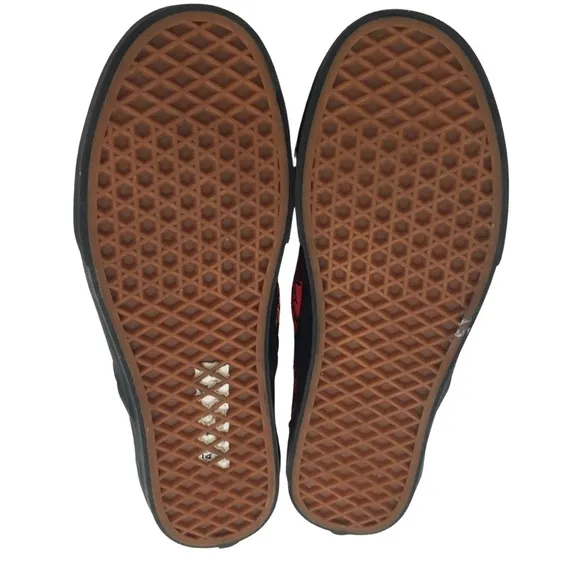VANS Red Festival Satin Classic Slip On Low Top Waffle Sneaker size 10