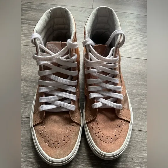 Vans Rose Gold High Top Sneakers Gym Shoes Skater 90s Y2K Women’s 8 Men’s 6.5