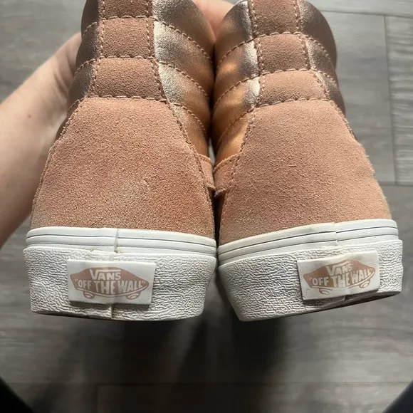 Vans Rose Gold High Top Sneakers Gym Shoes Skater 90s Y2K Women’s 8 Men’s 6.5