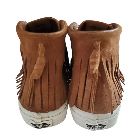 VANS SK-8 HI MOC Brown Suede Moccasin Style‎ Hightop Fringed Lace up Sneakers 8