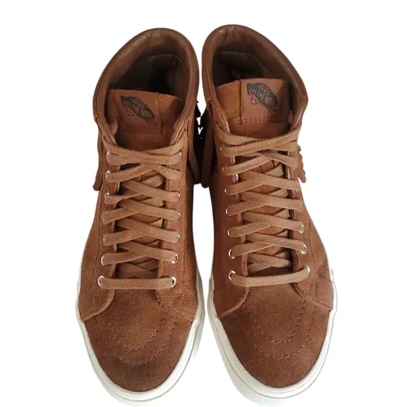 VANS SK-8 HI MOC Brown Suede Moccasin Style‎ Hightop Fringed Lace up Sneakers 8