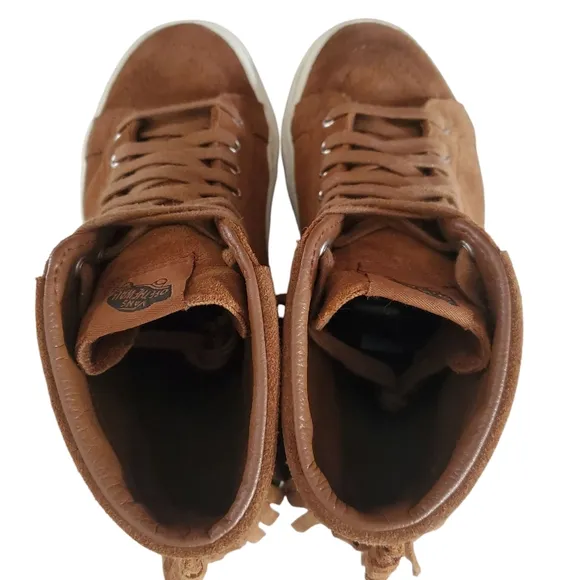 VANS SK-8 HI MOC Brown Suede Moccasin Style‎ Hightop Fringed Lace up Sneakers 8