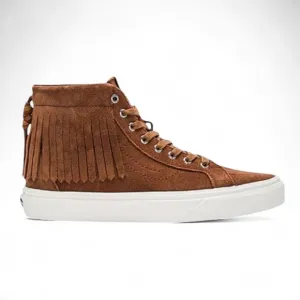 VANS SK-8 HI MOC Brown Suede Moccasin Style‎ Hightop Fringed Lace up Sneakers 8