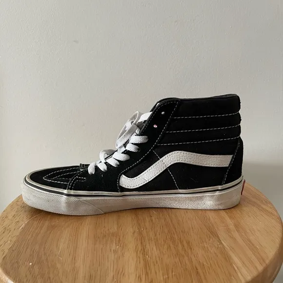 VANS Sk8-Hi Black &amp; White Unisex Skater High Top Classic Shoes Sneakers