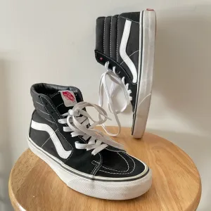 VANS Sk8-Hi Black &amp; White Unisex Skater High Top Classic Shoes Sneakers