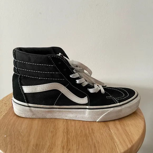 VANS Sk8-Hi Black &amp; White Unisex Skater High Top Classic Shoes Sneakers
