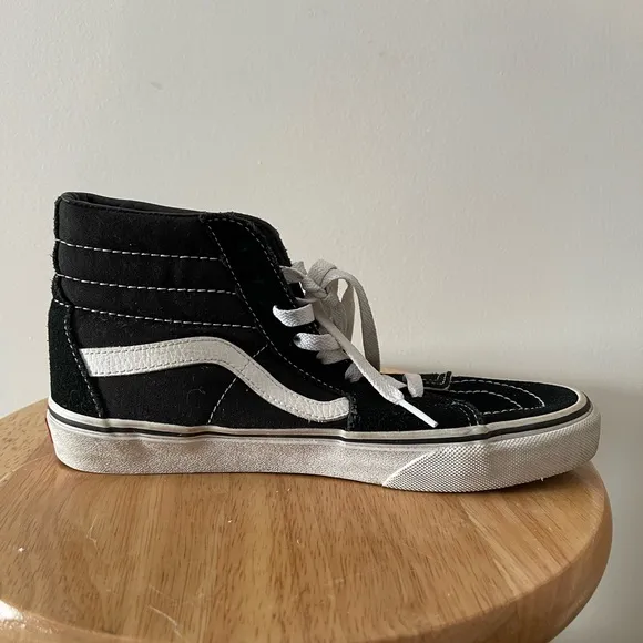 VANS Sk8-Hi Black &amp; White Unisex Skater High Top Classic Shoes Sneakers