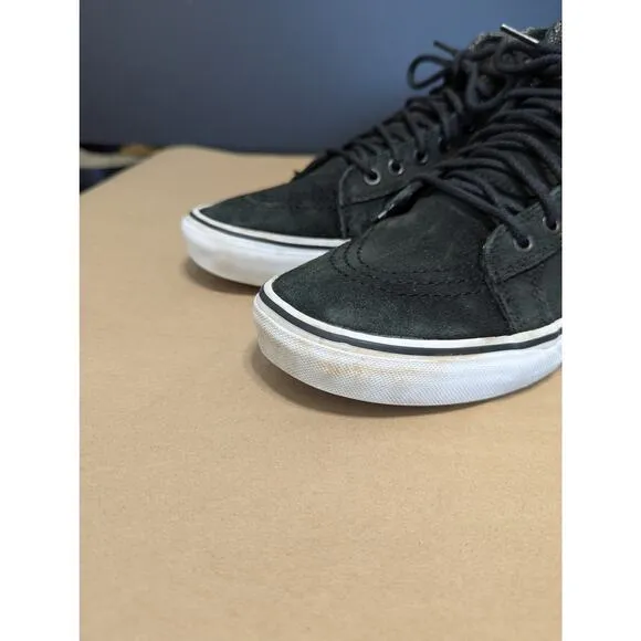 VANS SK8-HI MTE Black Tweed Sneakers Suede Leather Mens 8.5 Skater Skate Grugne