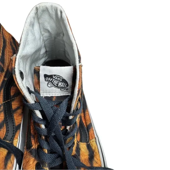 Vans Tiger Print High-Top Sneakers unisex skater casual animal print 8.5 10