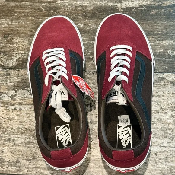 Vans Ward Colorblock Sneaker In Retro Block Port Royale/ White Mens Size 11 NIB