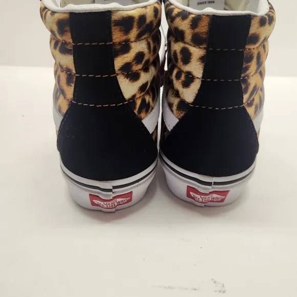 Vans Women's Black Leopard High-Top Sneakers Size 7