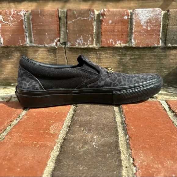 Vans x Cher Strawberry Skater Slip-On Sneakers in Cheetah Black Men’s 7
