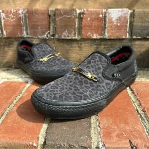 Vans x Cher Strawberry Skater Slip-On Sneakers in Cheetah Black Men’s 7