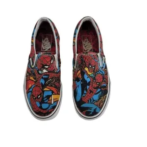 Vans X Marvel Spider Man Slip On Sneakers Mens 6 Womens 7.5 Streetwear Skater