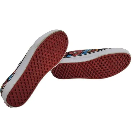 Vans X Marvel Spider Man Slip On Sneakers Mens 6 Womens 7.5 Streetwear Skater