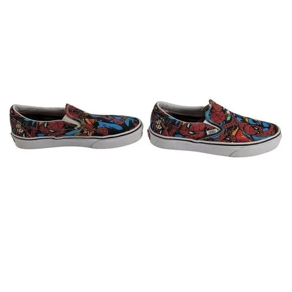 Vans X Marvel Spider Man Slip On Sneakers Mens 6 Womens 7.5 Streetwear Skater