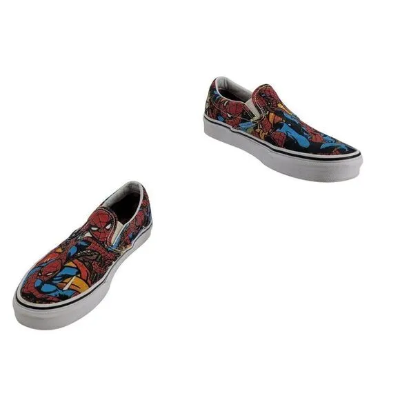 Vans X Marvel Spider Man Slip On Sneakers Mens 6 Womens 7.5 Streetwear Skater