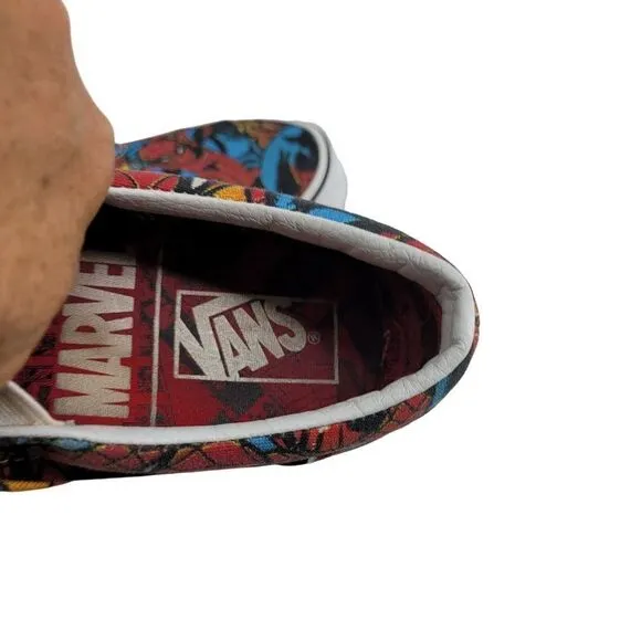 Vans X Marvel Spider Man Slip On Sneakers Mens 6 Womens 7.5 Streetwear Skater