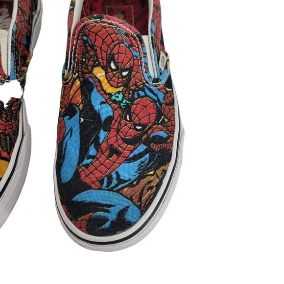 Vans X Marvel Spider Man Slip On Sneakers Mens 6 Womens 7.5 Streetwear Skater