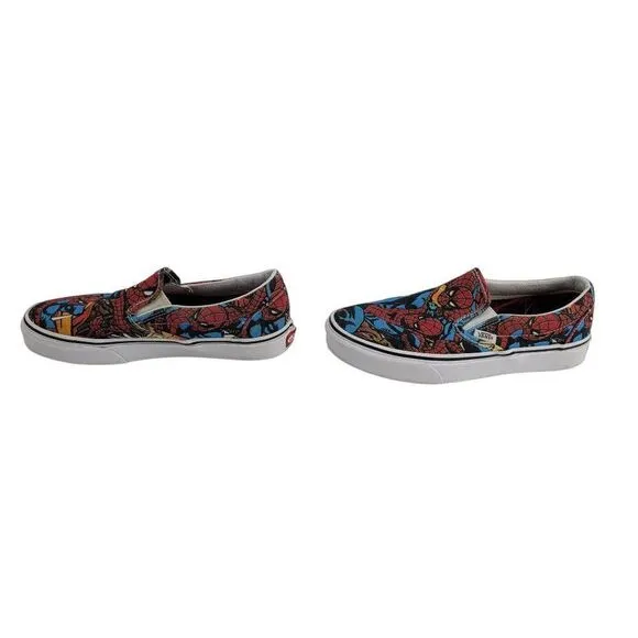 Vans X Marvel Spider Man Slip On Sneakers Mens 6 Womens 7.5 Streetwear Skater