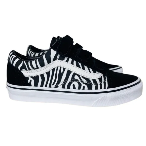 Vans Zebra Women 8 Black Old Skool Zebra Print Sneakers