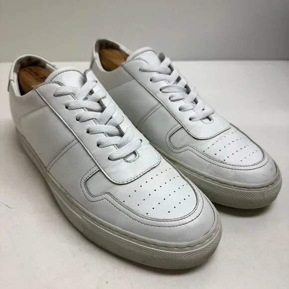 VERY GOOD Common Projects BBall Low Leather Sneakers White Calf Mens EU 43 US 10