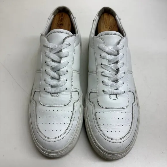 VERY GOOD Common Projects BBall Low Leather Sneakers White Calf Mens EU 43 US 10