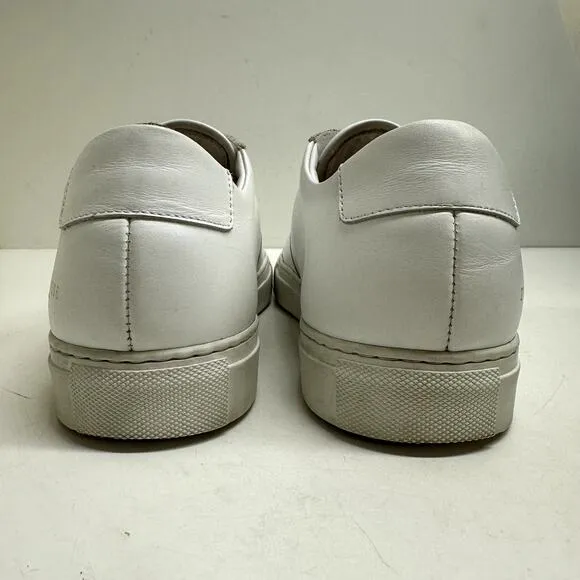 VERY GOOD Common Projects BBall Low Leather Sneakers White Calf Mens EU 43 US 10