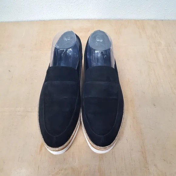 Via Spiga Women’s Suede Espadrille Platform Loafers Sneakers Black Size 8.5 M