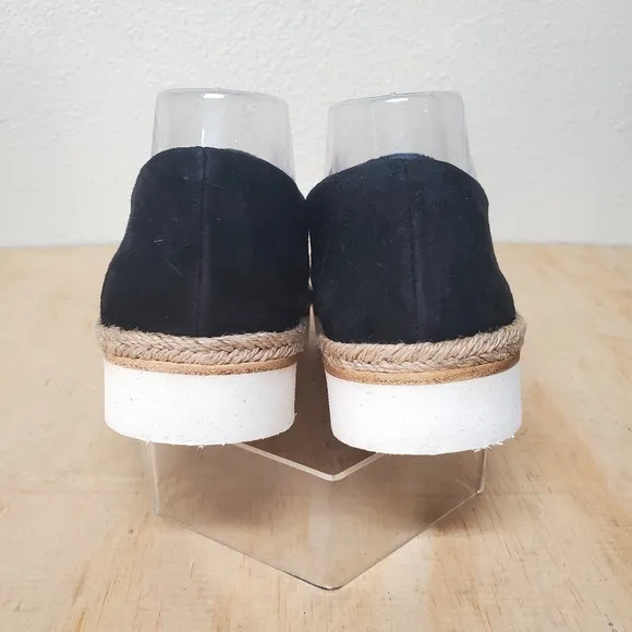 Via Spiga Women’s Suede Espadrille Platform Loafers Sneakers Black Size 8.5 M