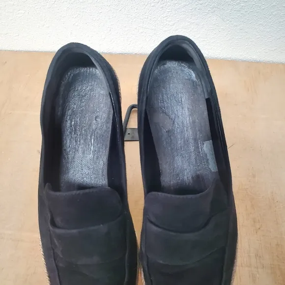 Via Spiga Women’s Suede Espadrille Platform Loafers Sneakers Black Size 8.5 M