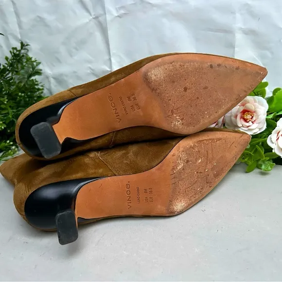 Vince Billy Suede Ankle Boot Color: Elm Wood women size 8 gently used
