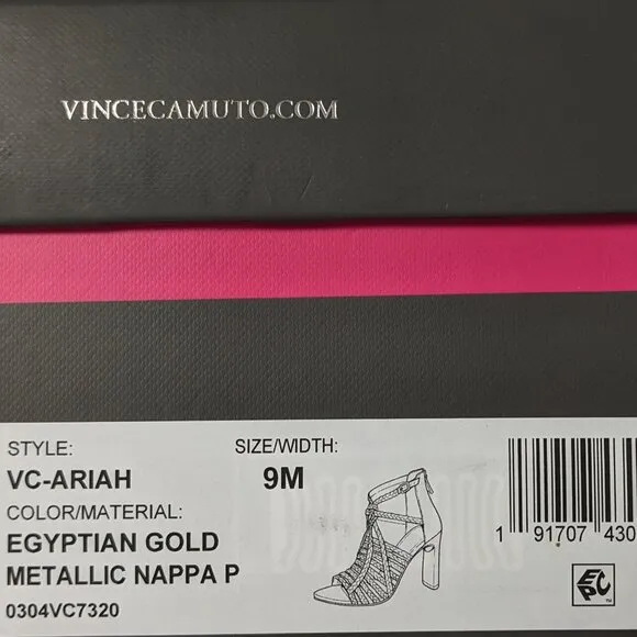 Vince Camuto Ariah Heeled Sandals, Metallic Gold, Women's 9 M