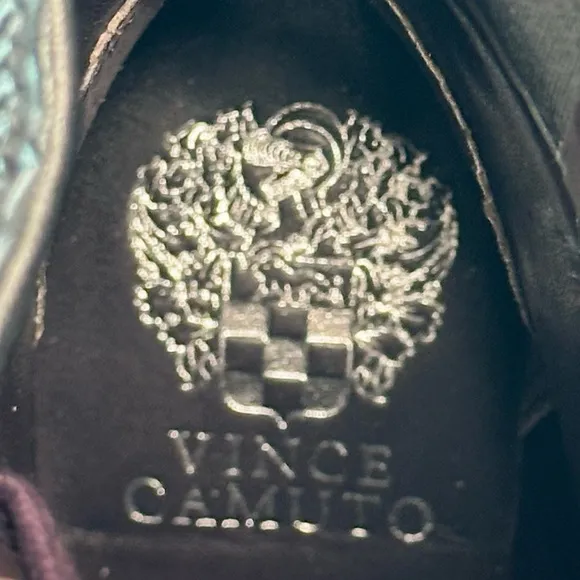 Vince Camuto Ermania Leather Platform Lace Up Lug Sole Combat Boot, Purple, 7.5
