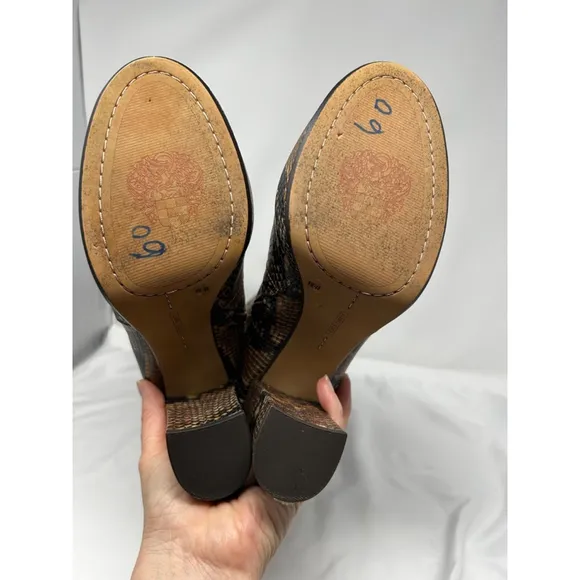 Vince Camuto Jesting Python SnakeskinPrint Leather Platform Tall Boots 9M