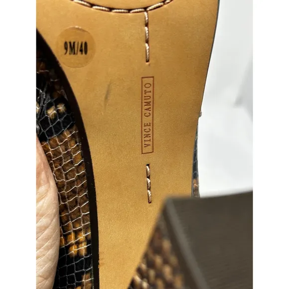 Vince Camuto Jesting Python SnakeskinPrint Leather Platform Tall Boots 9M