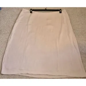 Vince Cream Colored Side Zip Lined Midi Slip Skirt Size 3X NWT