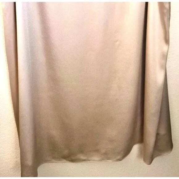 Vince Cream Colored Side Zip Lined Midi Slip Skirt Size 3X NWT