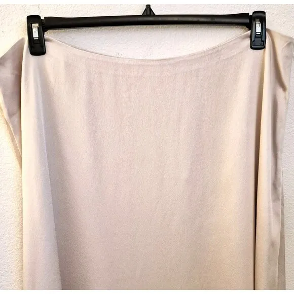 Vince Cream Colored Side Zip Lined Midi Slip Skirt Size 3X NWT