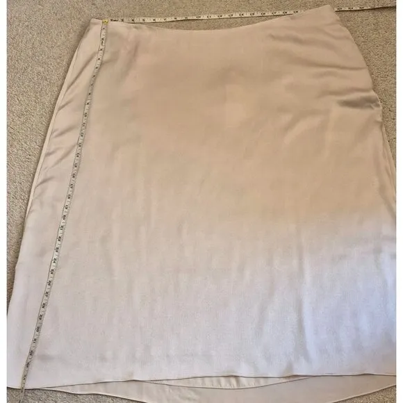 Vince Cream Colored Side Zip Lined Midi Slip Skirt Size 3X NWT